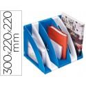 REVISTERO CEP PLASTICO MODULAR CON 5 COMPARTIMENTOS COLOR BLANCO Y AZUL 300X220X220 MM