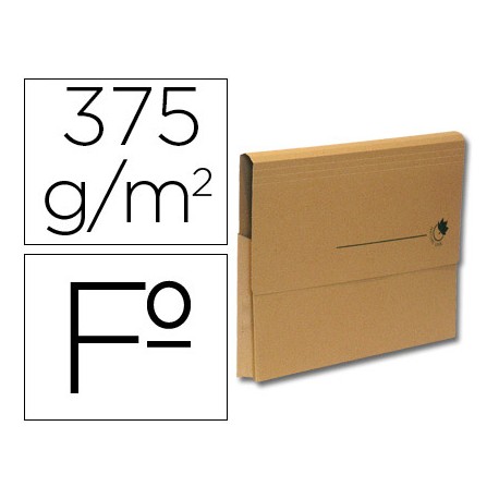 SUBCARPETA CARTULINA NATURE LINE VIP FAST-PAPERFLOW FOLIO CON BOLSA FUELLE Y SOLAPA PACK DE 10 UNIDA