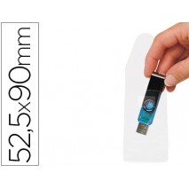 FUNDA AUTOADHESIVA 3L OFFICE PARA MEMORIAS USB CAPACIDAD PARA 10 UNIDADES 52,5X 90 MM