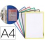 FUNDA PARA COLGAR TARIFOLD DIN A4 ANILLA METALICA IDEAL PARA PIZARRAS DE CORCHO PACK DE 5 UNIDADES C