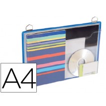 FUNDA PARA COLGAR TARIFOLD DIN A4 ANILLA METALICA FORMATO HORIZONTAL PACK DE 5 5 UNIDADES COLOR AZUL