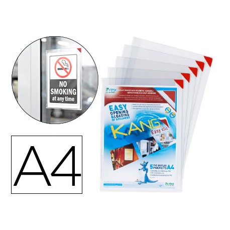 FUNDA DE PRESENTACION TARIFOLD ADHESIVA REMOVIBLE DIN A4 CON ESQUINA MAGNETICA CAPACIDAD PARA 10 HOJ
