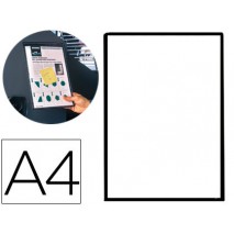 FUNDA PARA COLGAR TARIFOLD PVC DIN A4 ANILLA METALICA NEGRO PACK DE 5 UNIDADES