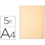 SEPARADOR EXACOMPTA CARTULINA JUEGO DE 5 SEPARADORES DIN A4 MULTITALADOR COLOR CREMA