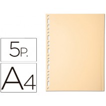 SEPARADOR EXACOMPTA CARTULINA JUEGO DE 5 SEPARADORES DIN A4 MULTITALADOR COLOR CREMA