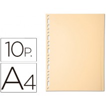 SEPARADOR EXACOMPTA CARTULINA JUEGO DE 10 SEPARADORES DIN A4MULTITALADRO COLOR CREMA