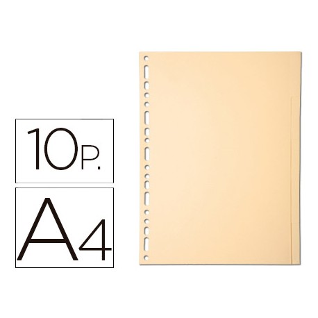 SEPARADOR EXACOMPTA CARTULINA JUEGO DE 10 SEPARADORES DIN A4MULTITALADRO COLOR CREMA