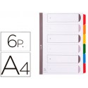 SEPARADOR EXACOMPTA CARTULINA JUEGO DE 6 SEPARADORES DIN A4 MULTITALADRO COLOR BLANCO MULTITALADOR