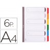 SEPARADOR EXACOMPTA CARTULINA JUEGO DE 6 SEPARADORES DIN A4 MULTITALADRO COLOR BLANCO MULTITALADOR