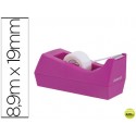 PORTARROLLO SOBREMESA SCOTCH COLOR FUCSIA DE 19 MM X 8,9 MTINCLUYE ROLLO DE CINTA MAGIC