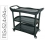 CARRO DE SERVICIO MULTIFUNCIONAL Q-CONNECT 3 ESTANTES PL STICO 1115X524X940