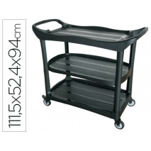 CARRO DE SERVICIO MULTIFUNCIONAL Q-CONNECT 3 ESTANTES PL STICO 1115X524X940
