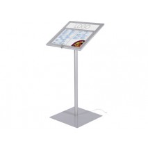 ATRIL PORTA MENUS DE EXTERIOR CON LUZ LED CON BASE DE ACERO CAPACIDAD DOS PAGINAS DIN-A4 115X45X45 C