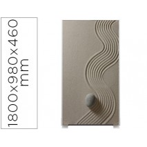 MAMPARA SEPARADORA EASYSCREEN CON MARCO ALUMINIO Y PANEL DE TELA DECORADO ARENA 1800X980X460 MM