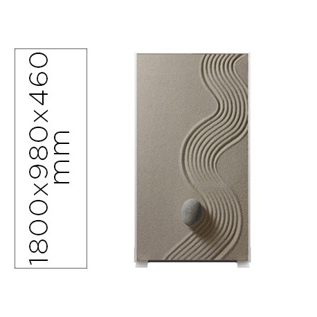 MAMPARA SEPARADORA EASYSCREEN CON MARCO ALUMINIO Y PANEL DE TELA DECORADO ARENA 1800X980X460 MM