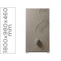 MAMPARA SEPARADORA EASYSCREEN CON MARCO ALUMINIO Y PANEL DE TELA DECORADO ARENA 1800X980X460 MM