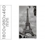 MAMPARA SEPARADORA EASYSCREEN CON MARCO ALUMINIO Y PANEL DE TELA DECORADO TORRE EIFFEL 1800X980X460