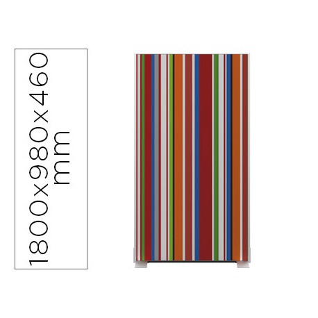 MAMPARA SEPARADORA EASYSCREEN CON MARCO ALUMINIO Y PANEL DE TELA DECORADO RAYAS 1800X980X460 MM