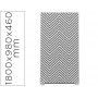 MAMPARA SEPARADORA EASYSCREEN CON MARCO ALUMINIO Y PANEL DE TELA DECORADO ZIG-ZAG NEGRO 1800X980X460
