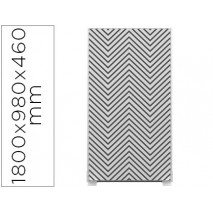 MAMPARA SEPARADORA EASYSCREEN CON MARCO ALUMINIO Y PANEL DE TELA DECORADO ZIG-ZAG NEGRO 1800X980X460