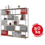 ESTANTERIA FAST-PAPERFLOW METALICA 6 ESTANTES 80 KG POR ESTANTE 200X100X35 CM MODULO ADICIONAL