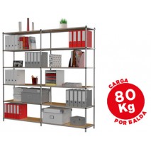 ESTANTERIA FAST-PAPERFLOW METALICA 6 ESTANTES 80 KG POR ESTANTE 200X100X35 CM MODULO ADICIONAL