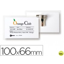 IDENTIFICADOR 3L OFFICE CON PINZA E IMPERDIBLE 66X100 MM PACK DE 25 UNIDADES