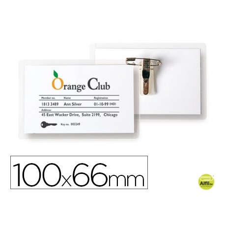 IDENTIFICADOR 3L OFFICE CON PINZA E IMPERDIBLE 66X100 MM PACK DE 25 UNIDADES