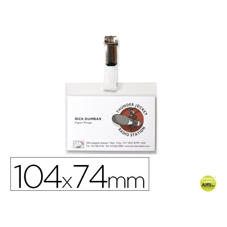 IDENTIFICADOR 3L OFFICE CON PINZA 104X74 MM PACK DE 10 UNIDADES