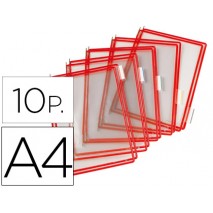 FUNDA PARA PORTACATALOGO TARIFOLD DIN A4 COLOR ROJO PACK DE 10 UNIDADES