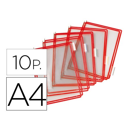 FUNDA PARA PORTACATALOGO TARIFOLD DIN A4 COLOR ROJO PACK DE 10 UNIDADES