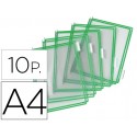 FUNDA PARA PORTACATALOGO TARIFOLD DIN A4 COLOR VERDE PACK DE 10 UNIDADES