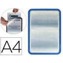 MARCO PORTA ANUNCIOS TARIFOLD MAGNETO DIN A4 DORSO ADHESIVO REMOVIBLE COLOR AZUL PACK DE 2 UNIDADES