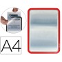 MARCO PORTA ANUNCIOS TARIFOLD MAGNETO DIN A4 DORSO ADHESIVO REMOVIBLE COLOR ROJO PACK DE 2 UNIDADES