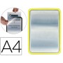 MARCO PORTA ANUNCIOS TARIFOLD MAGNETO DIN A4 DORSO ADHESIVO REMOVIBLE COLOR AMARILLO PACK DE 2 UNIDA