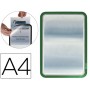 MARCO PORTA ANUNCIOS GTARIFOLD MAGNETO DIN A4 DORSO ADHESIVO REMOVIBLE COLOR VERDE PACK DE 2 UNIDADE