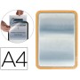 MARCO PORTASANUNCIOS TARIFOLD MAGNETO DIN A4 DORSO ADHESIVO REMOVIBLE COLOR NARANJA PACK DE 2 UNIDAD