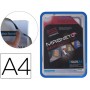 MARCO PORTA ANUNCIOS TARIFOLD MAGNETO DIN A4 CON 4 BANDAS MAGNETICAS EN EL DORSO COLOR AZUL PACK DE