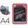 MARCO PORTA ANUNCIOS TARIFOLD MAGNETO DIN A4 CON 4 BANDAS MAGNETICAS EN EL DORSO COLOR ROJO PACK DE