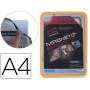 MARCO PORTA ANUNCIOS TARIFOLD MAGNETO DIN A4 CON 4 BANDAS MAGNETICAS EN EL DORSO COLOR NARANJA PACK