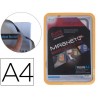 MARCO PORTA ANUNCIOS TARIFOLD MAGNETO DIN A4 CON 4 BANDAS MAGNETICAS EN EL DORSO COLOR NARANJA PACK
