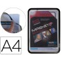 MARCO PORTA ANUNCIOS TARIFOLD MAGNETO DIN A4 CON 4 BANDAS MAGNETICAS EN EL DORSO COLOR NEGRO PACK DE