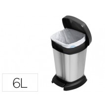 PAPELERA PLASTICO OFFISYS CON PEDAL CUBETA INTERIOR EXTRAIBLE 234X219X295 MM CAPACIDAD 6 LITROS