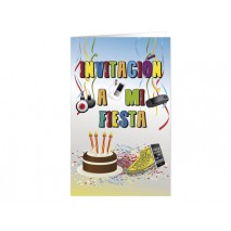 TARJETA DE INVITACION ARGUVAL FIESTA JUVENIL B BLISTER 8 UNIDADES SURTIDAS