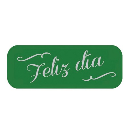 ETIQUETA ARGUVAL FELIZ DIAS MODELO VERDE ROLLON DE 250 UNIDADES