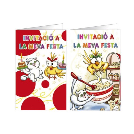 TARJETA DE INVITACION ARGUVAL FANTASIA KITTY BLISTER 8 UNIDADES SURTIDAS CATALAN