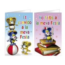 TARJETA DE INVITACION ARGUVAL FANTASIA RATONES BLISTER 8 UNIDADES SURTIDAS CATALAN