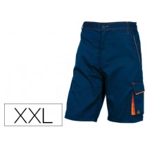 BERMUDA DE TRABAJO DELTAPLUS CINTURA AJUSTABLE 5 BOLSILLOS COLOR AZUL NARANJA TALLA XXL