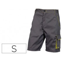 BERMUDA DE TRABAJO DELTAPLUS CINTURA AJUSTABLE 5 BOLSILLOS COLOR GRIS VERDE TALLA S