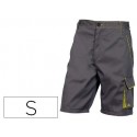 BERMUDA DE TRABAJO DELTAPLUS CINTURA AJUSTABLE 5 BOLSILLOS COLOR GRIS VERDE TALLA S
